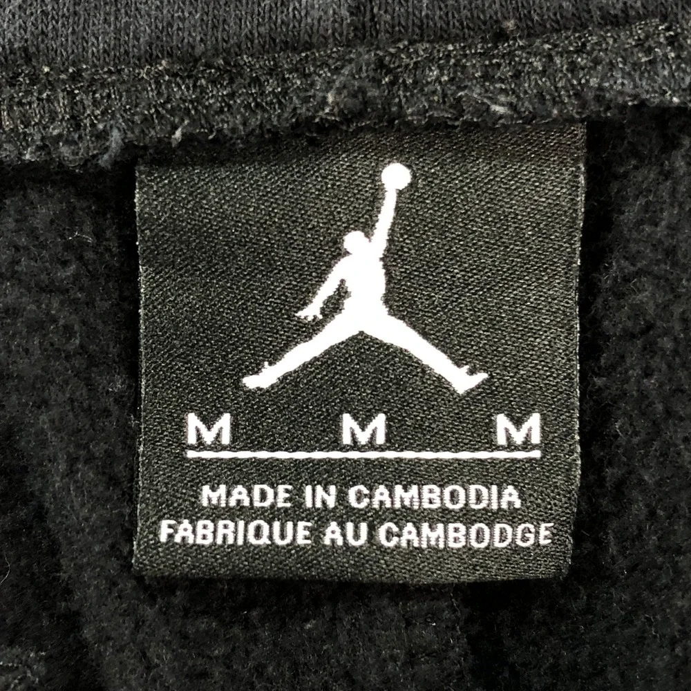 Jordan Men Sweatpants Medium Black Fleece Jumpman Logo Tapered Gym Workout